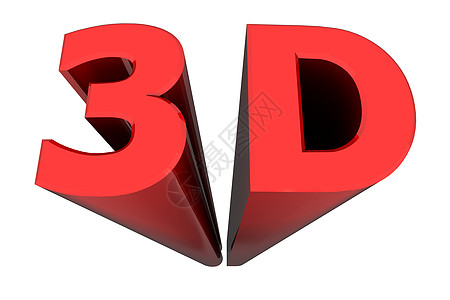 来自空间深度的红色字词 3D图片