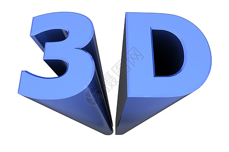 来自空间深度的蓝字 3D图片