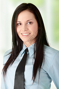 年轻女工女孩公司套装生意人女士商业微笑女性职业蓝色管理人员图片
