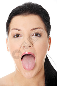 舌语牙齿快乐女孩鬼脸个性情感女士女性乐趣嘴唇图片