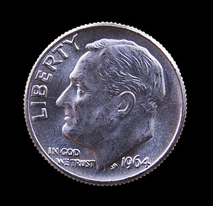 1964年 银币硬币现金投标金条黑色圆形货币图片