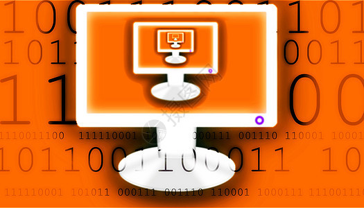 白色监视器展示数字技术橙子电脑通讯编码网络商业软件图片
