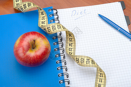 规划饮食螺旋减肥写作愿望测量重量水果日记蓝色组织图片