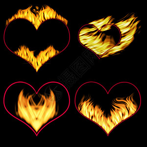 心在烈火中热情危险婚礼火焰夫妻刷子标识中风假期阴影图片