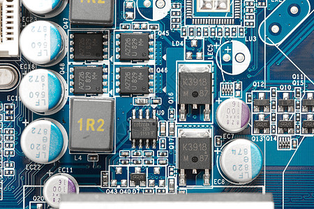 电子电气主板半导体绿色电路线条蓝色母板电路板宏观图片