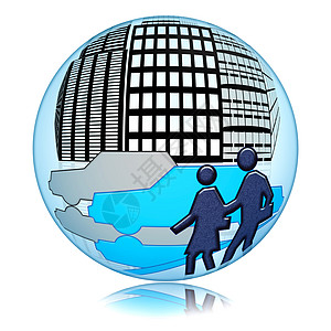 城市的交通景观球体蓝色行星玻璃摩天大楼水晶商业行人运输图片