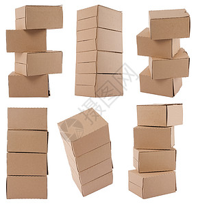 堆叠的棕色纸板盒纸板货物船运案件展示纸盒商品打包机邮政店铺图片