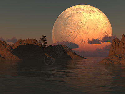 月球岛湖图片