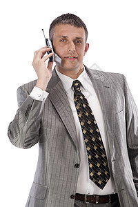成功的生意人商务成人男性套装人士电话工作室经理男人皮革图片