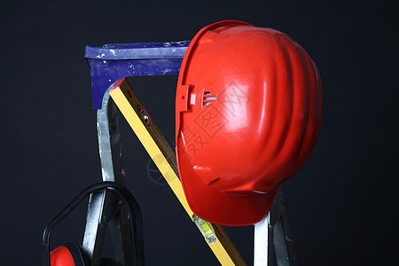 红头盔生活风镜工人建造成套建设者手套梯子测量衣服图片