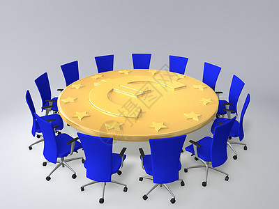 欧洲联盟政治工会货币解决方案谈判金融金子椅子圆形商业图片