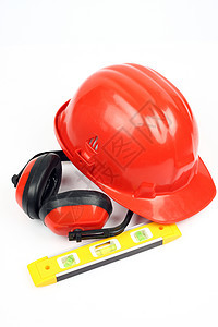 安全装备箱特写磁带工作危险眼睛风镜手套工具工人建筑学警卫图片