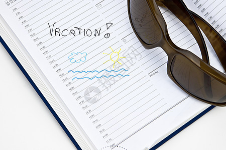 节假日季节喜悦旅行假期笔记日程眼镜办公室太阳镜备忘录背景图片