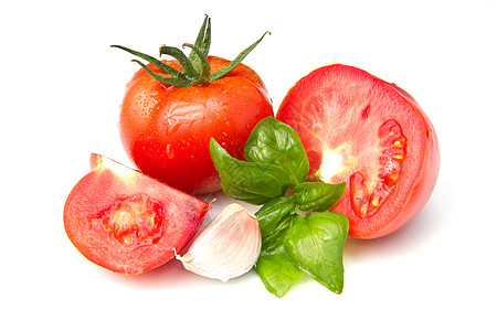 红番茄菜花园饮食蔬菜水果植物圆圈宏观叶子沙拉团体图片