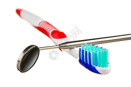 牙牙刷和牙科工具白色牙医健康医疗卫生医生清洁度背景图片
