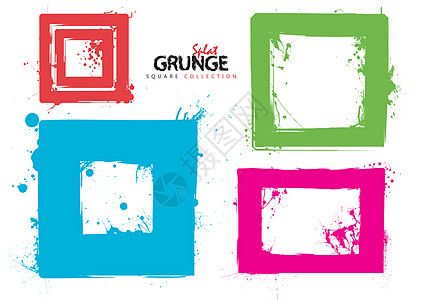 Grunge广场收集墨水图片