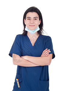 戴面罩的医生微笑牙医从业者实习生工作室工人外科护士女性男人图片