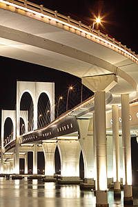 澳门赛万桥灯柱地标海洋中心风景货车反射珍珠大都市游客图片
