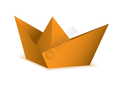 Oragami橙色纸船图片