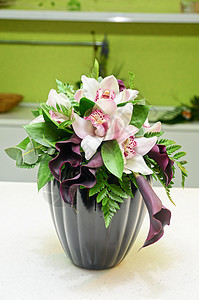 婚礼一团鲜花庆典花店婚姻花束礼物花瓣新娘丝带美丽植物图片