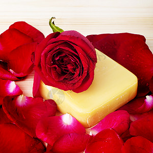 福利玫瑰正方形卫生香味奢华疗法香气花瓣身体肥皂图片