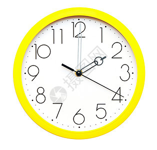 黄黄墙时钟时间指针圆圈小时商业手表滴答模拟石英数字图片