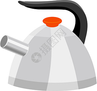 茶壶用具锁定餐具金属血管加热器插图红色喷口厨房图片