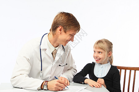 医生和那个小女孩疾病办公室病人博士访问医学感染孩子医院女孩图片