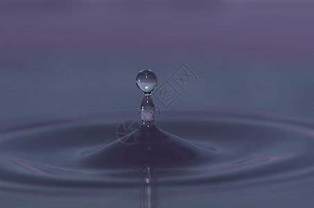 水滴蓝色紫丁香宝珠宏观背景图片