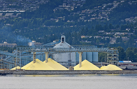 将运出温哥华港的黄山硫(黄色)图片