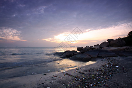 香港海岸的日落蓝色场景支撑墙纸天空海洋海浪橙子晴天风景图片