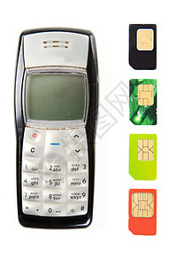 旧移动电话红色全球细胞电讯技术短信钥匙系统移动手机卡图片