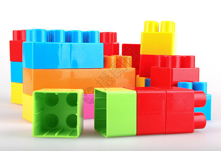 塑料构件孩子绿色工作室盒子团体红色闲暇玩具黄色童年图片