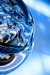 未来球圆圈科学玻璃艺术镜子蓝色照片反思图片
