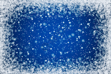 美丽的蓝夜天空 有星与雪背景背景图片