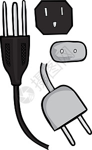 电气插件标准接线连接器粉色电缆灰色插图塑料插座白色图片