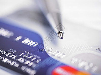 信用卡和笔宏卡片债务交易信用购物借方销售货币支付商业图片