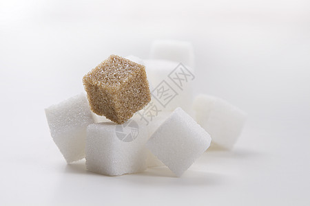 糖块白色棕色正方形水晶食物甘蔗立方体糖尿病图片