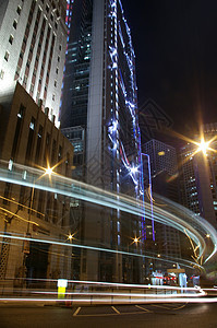 香港的夜间交通图片