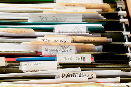 税务文件自手制作的文件文件夹抽屉记录组织选项卡手工图书馆归档抵押标签档案图片