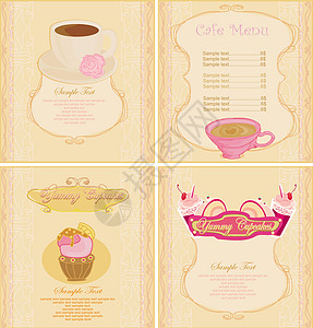 菜单咖啡厅设置漩涡饼干假期面包师火花覆盆子奶油甜点食物念日图片