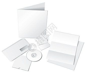 ID 模板空白信封折叠营销光盘身份企业光栅化框架文档图片