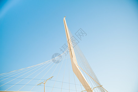 耶路撒冷大桥金属穿越支柱城市建筑学场景电缆天空码头蓝色图片