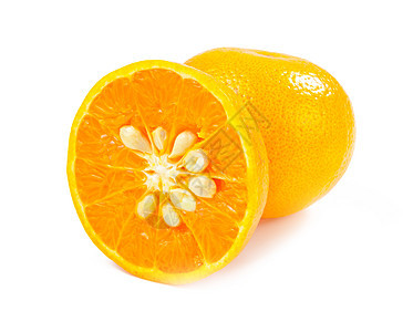 孤立的橙色橙子宏观种子圆圈白色水果果汁美丽食物饮食图片