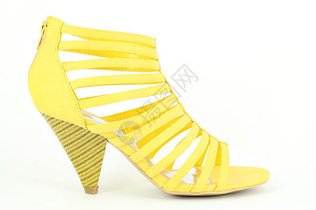 夏季黄黄色鞋背景图片
