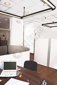 现代办公室内部设计会议工作霓虹灯地面职场椅子商业分区经理家具图片