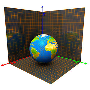 坐标和地球轴轴背景图片
