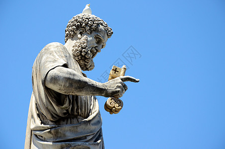 圣彼得雕像手指古董雕塑胡须鸽子信仰教皇手臂钥匙天堂图片