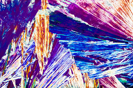 极化光线下的氢晶体微晶手性魔法照片电影芳香水晶开发商苯酚化学品图片
