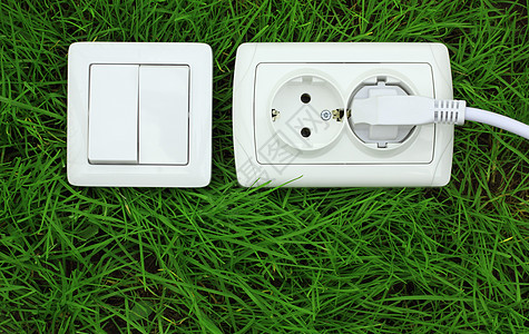 电动贮器和开绿草灯开关力量插座技术回收养护活力电灯环境发明能源图片